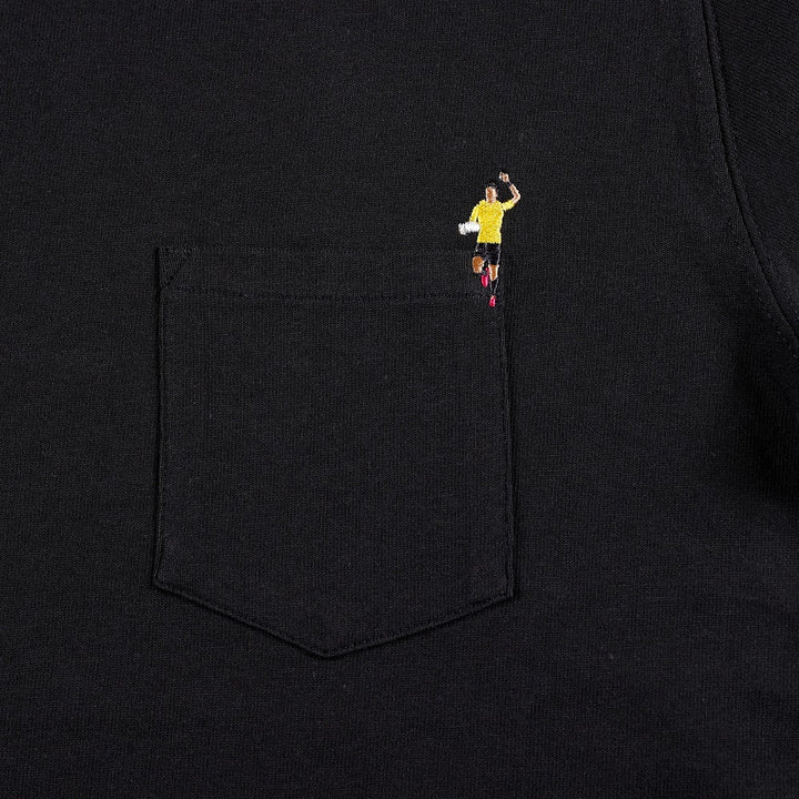 ポケット付きワンポイント刺繍Tシャツ＜ガッツポーズ